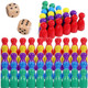 Topperfun 50Pcs Wooden Pawns, Multicolor Board Game Pawn Pieces, Checkers And Ludo Board Game Accessories With 2 Dice, 10 Of Each Color