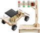 Toyvian Electic Car Stem Science Toy Set: 3D Wooden Puzzle Solar Car Model And Traffic Light Science Project Educational Solar Power Experiment For Boys Girls