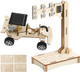 Toyvian Electic Car Stem Science Toy Set: 3D Wooden Puzzle Solar Car Model And Traffic Light Science Project Educational Solar Power Experiment For Boys Girls