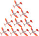 Toyvian 10 Pcs Rubberband Powered Airplane Kits Flying Glider Planes Toys Windup Flying Copter Toys Handout Glider Model Kids Party Favors