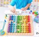 Uniqus Multiplication Marathon 3 In-1 Wooden Montessori Multiplication Table Game For Toddlers, Preschool, Home School, And Middle School Students (Including Game Instructions)