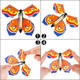 Uoeo Uoeo 20 Pieces Flying Butterfly Rubber Band Powered Butterfly Wind Up Fairy Butterfly Toy Surprise Card For Surprise Or Party Playing