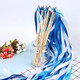 Whaline 30 Pack Ribbon Sticks Chromatic Silk Ribbon With Bells Fairy Stick Wish Wands For Wedding And Valentines Party (Blue)
