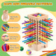 Whimsiplay Montessori Game Wooden Board Games, 42 Colorful Sticks Dice Game Math Learning Toys For 3 4 5 6 Year Olds, Builds Fine Motor Skills & Counting, Family Travel Games For 3 Year Olds For Kids