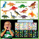 Winrayk Dinosaur Party Favors Dino Birthday Supplies Kids Goodie Bags Stuffers Boys , Dinosaur Toy Figure Glow In The Dark Tattoo Sticker Silicone Wristband Stamper Keychain Ring Dino Party Favors