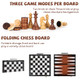 Agirlgle Chess Checkers Backgammon Set 3-In-1 Board Games Sets For Kids & Adults,15" Folding Magnetic Chess Set Leather Chess Board Strategy Game Portable Travel Chess Game With Magnetic Chess Pieces Agirlgle Chess Checkers Backgammon Set 3-In-1 Board Games Sets For Kids & Adults,15" Folding Magnetic Chess Set Leather Chess Board Strategy Game Portable Travel Chess Game With Magnetic Chess Pieces