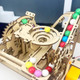 Aijuye 3D Wooden Roller Coaster Puzzle Motorized Marble Run Construction Kit With Gears And Tracks Mechanical Model Kit Laser Cut Wooden Pieces