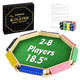 Alangduo D 2-8 Players Shut The Box Dice Game-Colorful 8 Way Wooden Board Table Math Game With 16+6 Dices - Close The Box For Kids, Adults Families Party (Instruction Included)
