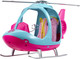 Barbie Helicopter With Spinning Rotors, Pink And Blue 2-Seater Design With Seatbelts And Pilot "Controls"