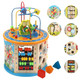 Boxiki Kids 8-In-1 Wooden Activity Cube For Toddlers - Multi-Functional Learning Toy With Bead Maze, Shape Sorter, Abacus, Clock, Gears, Interactive Music And Board Game - Fun Educational Toy For Kids 3+ Years Boxiki Kids 8-In-1 Wooden Activity Cube For Toddlers - Multi-Functional Learning Toy With Bead Maze, Shape Sorter, Abacus, Clock, Gears, Interactive Music And Board Game - Fun Educational Toy For Kids 3+ Years