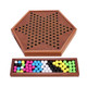 Checkovia Chinese Checkers 13.7" Large D Version Wooden Game Board,With 16Mm（0.62"） 60+Spare 30 Colorful Acrylic Marbles,Classic Strategy Family Board Game.