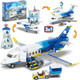 Cubimana City Passenger Airplane Building Set, 711 Pcs 3 In 1 Plane Building Blocks Kit With Airport Terminal, Radar Tower, Luggage Truck, Planes Model Toys For Boys Girls Kids 6 7 8 9+ Years Old