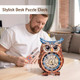 Cutywood 3D Puzzle For Adults-Wooden Owl Clock For Room Decoration, Diy Build Mechanical Wall Clock With Roman Numerals, Personalized For Diy Lovers
