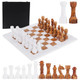 Earthen Crafts Marble Chess Set 15" Inches Handmade White And Red Board Games For Adults, Ideal Marble Chess Board Game Set & Chess Pieces For Home Decor