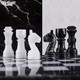 Earthen Crafts Marble Chess Set 12" Inches Handmade Black Zebra And White Board Games For Adults, Ideal Marble Chess Board Game Set & Chess Pieces For Home Decor
