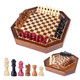 Extguds 3 Or 4 Player Wooden Chess Board Game Set, Chess Game,Iq Game, A Chessboard With Marked Chess Pieces' Positions, A For Chess Enthusiasts Extguds 3 Or 4 Player Wooden Chess Board Game Set, Chess Game,Iq Game, A Chessboard With Marked Chess Pieces' Positions, A For Chess Enthusiasts