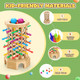 Hdsahdok Montessori Wooden Board Game For Kids 3-6 Years - Educational Learning Toy With Colorful Sticks, Dice& Balls - Fine Motor Skills, Classic Tower Games For Family Night - For Toddlers Boys Girls