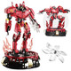 High Godo Storm Mech Building Blocks Set For Adults，Red Armor Robot Model Building Kit With Weapons And Flame Shape Base, 1742 Pieces Hard Core Collectible S For Movie Fans Man Boys