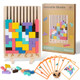 Joneg Games For 3+ Year Olds Kids- Wooden Stacking Puzzles Tetris - Brain Teasers 3D Russian Blocks Board - Stem Montessori Toys For Ages 3 4 5 6 7 10 - For Toddlers Classroom Travel