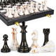 Kvintes 15" Large Chess Set For Adults With Weighted Acrylic Chess Pieces 3.5" King & Portable Folding Marbling Wooden Chess Board Travel Chess Sets Family Board Game – Elegant Classic Chess Game Kvintes 15" Large Chess Set For Adults With Weighted Acrylic Chess Pieces 3.5" King & Portable Folding Marbling Wooden Chess Board Travel Chess Sets Family Board Game – Elegant Classic Chess Game