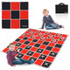 Musictree 2 In 1 Giant Checkers & Large Tic Tac Toe Game Set (4.6Ft X 4.6Ft), Jumbo Checkers Outdoor Lawn Games With Chess Board Mat & 4 Ground Stakes, Giant Indoor Outdoor Games For Kids, Yard, Camping Party