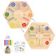 Mygikact Wooden Wahoo & Aggravation Board Game – Double-Sided Painted Fast Track Game For 4 To 6 Players, With 30 Marbles And 6 Dice, Ideal For Family Game Night And Friends Gatherings (Wooden)