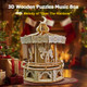Playhiland 3D Wooden Puzzles For Adults - Diy Wooden Music Box, Merry-Go-Round Model Kit - 274 Pieces Wooden Jigsaw - Brain Teaser - Birthday For Boys And Girls/Adults