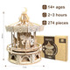 Playhiland 3D Wooden Puzzles For Adults - Diy Wooden Music Box, Merry-Go-Round Model Kit - 274 Pieces Wooden Jigsaw - Brain Teaser - Birthday For Boys And Girls/Adults