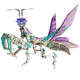 Puosuo 3D Metal Puzzles For Adults,Mechanical Mantis Metal Model Kits With Light, Diy For Assembly (Purple)