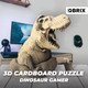 Qbrix Dinosaur Gamer 3D Puzzles For Adults, 3D Model Kit For Teens, Diy Crafts For Home Decor, Original For Boys&Girls