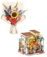 Rolife Diy Miniature Kits And 3D Wooden Puzzles For Adults (Emily'S Flower Shop+Wooden Flower Bouquet) Rolife Diy Miniature Kits And 3D Wooden Puzzles For Adults (Emily'S Flower Shop+Wooden Flower Bouquet)