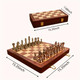 Strategyify 15-Inch Metal Chess Set With Wooden Storage Box - Folding Travel Board, Alloy Chess Pieces For Adults, Strategy Game & Home Decor