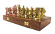 Theguria Brass Roman Art Luaxary Board Game, Ting & Playing, 1 Set 32 Pcs (Copper Antique & Yellow Antique) & Lekra Antique Wooden Board
