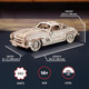 Ugears Winged Sports Coupe Model Car Kit - 3D Wooden Puzzle For Adults – Model Kit For Adults To Build - Diy Wooden Car With Authentic Gull-Wing Design