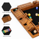 Vamslove D 14 Inches Shut The Box Dice Game Wooden Board Table Math Game With 8+4 Dice For 2-4 Player 4-Sided 10 Number Close The Box For Kids And Adult-Instruction Included