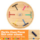 Wahartoly Circular Large Marble Board Game With Double-Sided Painted Wooden Fast Track Board Game With 30 Marbles 6 Dice4-Player Game 6-Player Game Universal Original Natural Marble (Burnt Color)
