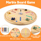 Wahartoly Circular Large Marble Board Game With Double-Sided Painted Wooden Fast Track Board Game With 30 Marbles 6 Dice4-Player Game 6-Player Game Universal Original Natural Marble (Burnt Color)