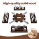 Wahartoly Mexican Train Dominoes Set With Wooden Hub, 91 Domino Tile Board Games Includes Metal Train Markers Color Dot Double Twelve Set With 4 Woodentile Rack For Family Game Night(Burnt Color)