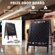 Wfunrite Prize Drop Game Board, 21"X30" Double-Sided Foldable Design With Wooden A-Frame Chalkboard Sign For Family, Carnival, Trade Show & Party - Includes 10 Coin Drop Discs And Chalk Set, Portable Design