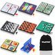 Winstem 8-In-1 Mini Travel Board Games Set, Magnetic Checkers Game With Folding Magnet Board, 4 In A Row Game, 5.2'' Compact Design Ideal For Family/Road Trip/Travel/Camping Party, Included Storage Bag