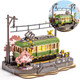 Wowood 3D Wooden Puzzles For Adults-Sakura Journey Tram, Model Car Kits Building Set For Adults, Diy Hobby Craft Kits Creative Stem Toy For Girls Boys (223Pcs)