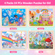 Wuzhineisn Jigsaw Puzzles Wooden Puzzles For Kids Ages 3-5 Preschool Educational Brain Teaser Boards Toddlers Toys Dinosaur Farm Zoo Sea World S For 3 4 5 6 Year Old Boys Girls 4 Packs 24 Pcs