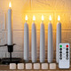 5Plots White Flameless Taper Candles With Remote Timer Roman Column Led Taper Candles Battery Operated Led Candlesticks With 3D Flame Floating Flickering Candles For Halloween Christmas Decor