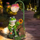 A-First Solar Garden Outdoor Statues Frog Turtle Reading Sculptures Figurine With Solar Lights For Patio Balcony Yard Ornament Outdoor Decor