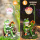 A-First Solar Garden Outdoor Statues Frog Turtle Reading Sculptures Figurine With Solar Lights For Patio Balcony Yard Ornament Outdoor Decor