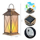 Anyperfect 2 Pack Solar Lantern With Flickering Flame Candle 13" Outdoor Waterproof Solar Lanterns Garden Decorative Glass Hanging Lantern Metal For Outdoor Patio Yard Tabletop Decoration Mothers Day S Mom