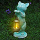 Asdfg Outdoor Garden Cat Statues Decor - Birthday S For Women Resin Cat Figurines With Solar Lantern For Yard Art Lawn Ornaments Porch Patio Balcony - S For Grandma Mom Wife