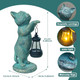 Asdfg Outdoor Garden Cat Statues Decor - Birthday S For Women Resin Cat Figurines With Solar Lantern For Yard Art Lawn Ornaments Porch Patio Balcony - S For Grandma Mom Wife