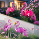 Awendietou Christmas Solar Lights Outdoorflamingo Christmas S For Womenpink Flamingos For Yard Art Decorsolar Metal Flamingo Lights Outdoorsolar Powered Statues For Garden Yard Lawn Patio