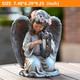 Bikiiu Solar Garden Outdoor Statues Lights Resin Angel Figurine Light For Patio Balcony Yard Lawn Ornament Unique Housewarming S And Yard Decor (Angel Plays)